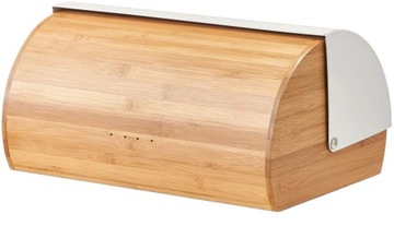 CHLEBAK POJEMNIK NA CHLEB PIECZYWO BIAŁY DUŻY XXL BAMBUSOWY 39x28x18,5 CM