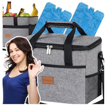 TORBA TERMICZNA TURYSTYCZNA PIKNIKOWA LODÓWKA 20L +2X WKŁADY MROŻĄCE ZESTAW