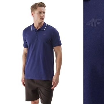 KOSZULKA MĘSKA POLO WYSZYWANE LOGO 4F PODKOSZULEK SPORTOWY NA CO DZIEŃ