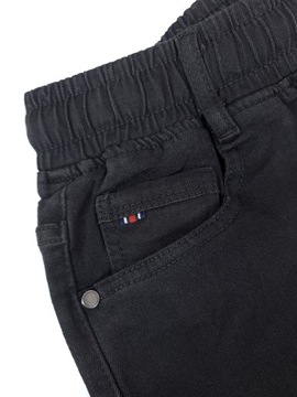 KRÓTKIE SPODENKI męskie CZARNE JEANSOWE spodnie PAS z GUMKĄ PREMIUM 03, XL