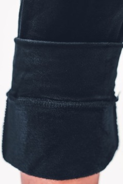 Czarne ocieplane spodnie damskie dresy z polarem ze ściągaczem S/M