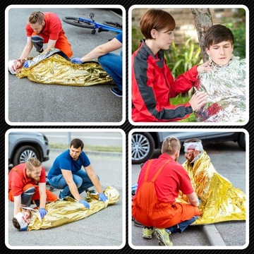 АВАРИЙНОЕ ТЕРМООДЕЯЛО АЛЮМИНИЕВАЯ ФОЛЬГА КОВРИК ДЛЯ АВАРИЙНОЙ ЖИЗНИ 130X210CM