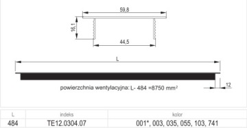 2 x АЛЮМИНИЕВАЯ ВЕНТИЛЯЦИОННАЯ РЕШЕТКА ЧЕРНАЯ 60x484