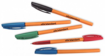 Синяя традиционная офисная шариковая ручка OFIX Standard 0,7 мм с клипом, на масляной основе