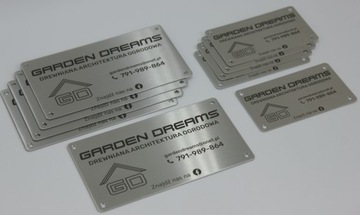 Табличка из нержавеющей стали с гравировкой логотипа 10 шт. 90х50.