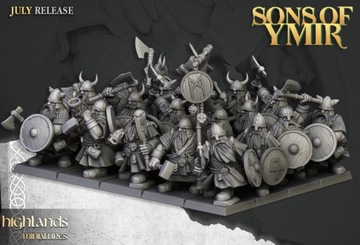 Dwarf Warriors x7+3CMD Highlands Miniatures