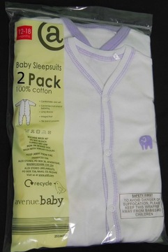ALDI AVENUE 2-pak Pajac Pajacyk Śpiochy r. 86 cm