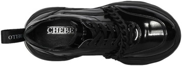 Sneakersy Chebello 2778-355 Czarne Skóra Naturalna