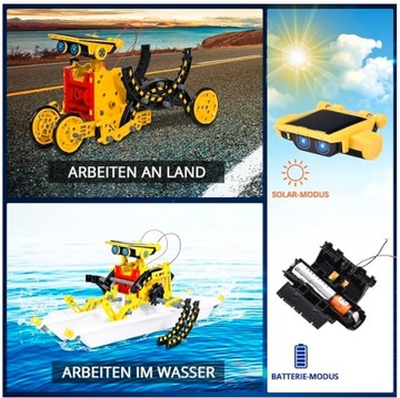 СОЛНЕЧНЫЙ РОБОТ ОБРАЗОВАТЕЛЬНАЯ ИГРУШКА ДЛЯ ДЕТЕЙ 12 В 1 НАБОР С СОЛНЕЧНОЙ ПАНЕЛЬЮ