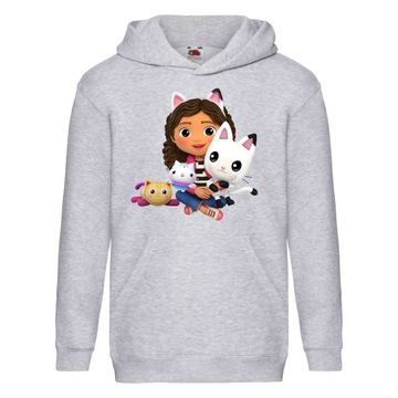 BLUZA KOCI DOMEK GABI Z KAPTUREM 128 cm 7-8 LAT