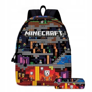 PLECAK SZKOLNY MINECRAFT TORNISTER ZESTAW 2el