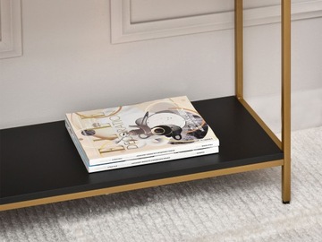 МРАМОРНАЯ КОНСОЛЬ FRIDA 80 СМ С ПОЛКОЙ 2 НЕФА, ЗОЛОТЫЕ НОЖКИ ДЛЯ ХАЛЛЕИ