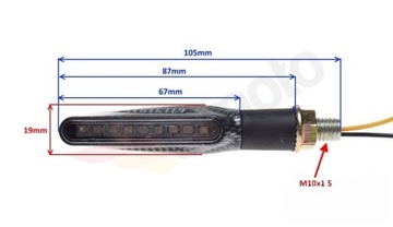 Динамические плавающие светодиодные поворотники, 2 шт. M10x1,5 мм