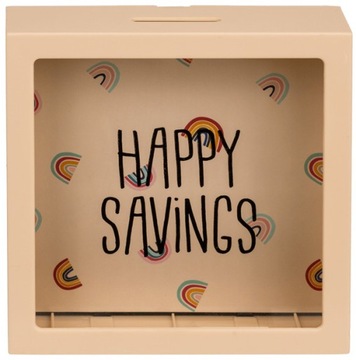 Skarbonka HAPPY SAVINGS Tęcza Ramka 15 x 15 cm