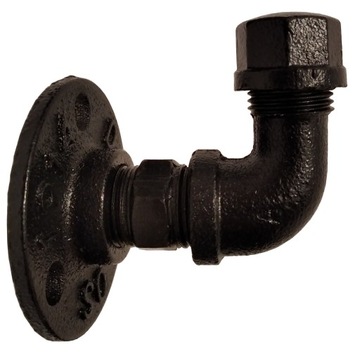 Wieszak haczyk uchwyt żeliwny czarny loft 65x50mm