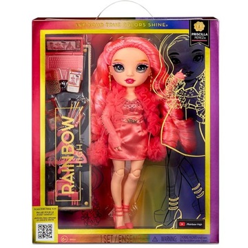RAINBOW HIGH FASHION DOLL NEONOWO RÓŻOWA LALKA PRISCILLA PEREZ SERIA 5
