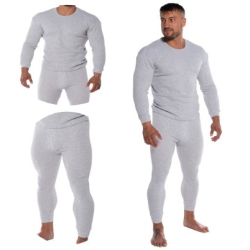 BAWEŁNIANY KOMPLET MĘSKI PODKOSZULEK KALESONY Bluzka Z Długim Rękawem L