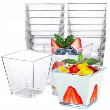 PUCHARKI DO DESERÓW PLASTIKOWE 12szt 120ml