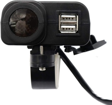 USB-ЗАРЯДНОЕ УСТРОЙСТВО С МОТОЦИКЛЬНЫМ ВОЛЬТМЕТРОМ И ТЕРМОМЕТРОМ