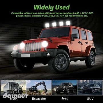 2X ГАЛОГЕННЫЕ ЛАМПЫ, СВЕТОДИОДНЫЕ ФАРЫ 48Вт 16 светодиодов 12В 24В