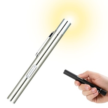 LATARKA LARYNGOLOGICZNA DIAGNOSTYCZNA USB LED 2 TRYBY ŚWIATŁA SREBRNA