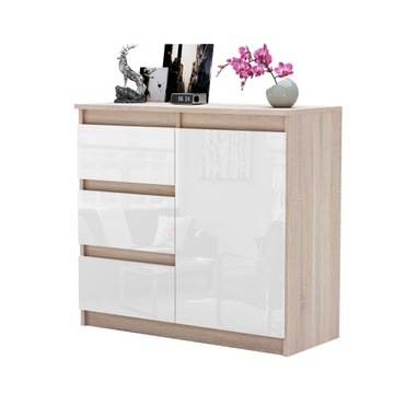 GOTOWA ZŁOŻONA Nowoczesna Komoda 80cm POŁYSK