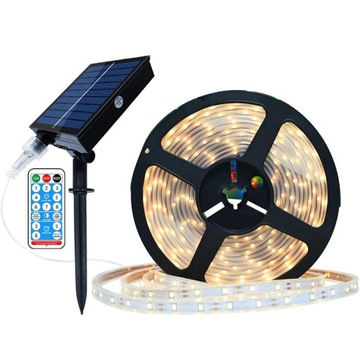 SOLARNA TAŚMA LED SMD WODOODPORNA 5M CIEPŁY BIAŁY