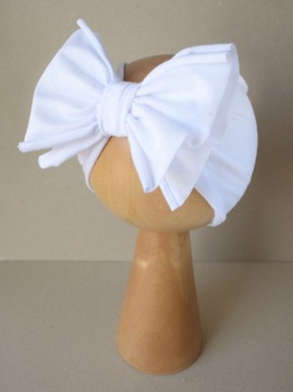 OPASKA BAWEŁNIANA Z DUŻĄ KOKARDĄ BIAŁA DLA DZIEWCZYNKI WIOSNA LATO 1-5 l