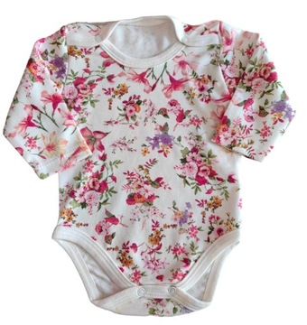 Bawełniane Body Dziewczęce w KWIATKI rozm 62 cm
