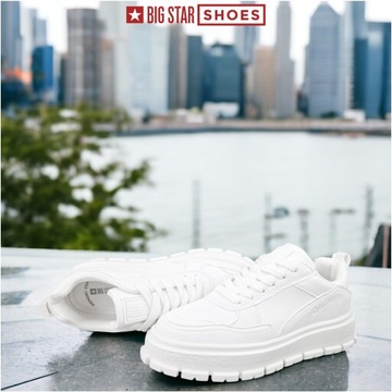 Sneakersy Damskie Białe sportowe Trampki Big Star na platformie NN274373 38