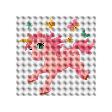 Zestaw do haftu krzyżykowego dla dzieci kucyk Pony, kanwa + mulina +igły