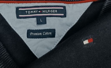 TOMMY HILFIGER PIMA COTTON Oryginalny Sweter r. L