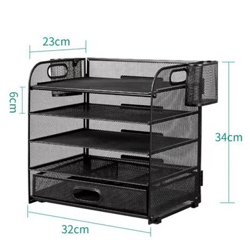 Полка для документов, сетчатая папка, лоток для писем, 5 слотов