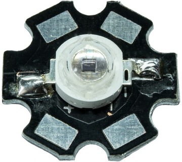 DIODA LED 1W czerwona DEEP RED 660nm powerLED na podstawce PCB