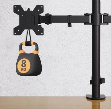 НАДЕЖНЫЙ ДЕРЖАТЕЛЬ ДЛЯ ДВУХ МОНИТОРОВ, РЕГУЛИРУЕМЫЙ НАСТОЛЬНЫЙ УНИВЕРСАЛЬНЫЙ VESA 10-32