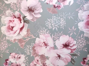 TAPETA ŚCIENNA RÓŻE KWIATY PEONIE RÓŻOWE UGEPA