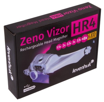 Lupa nagłowna z podświetleniem na akumulator USB Levenhuk Zeno Vizor HR4