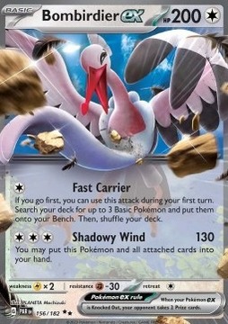 Oryginalna Karta Pokemon Paradox Rift - Bombirdier ex (PAR 156)
