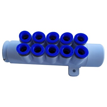 Разветвитель для воздушных форсунок с быстроразъемными соединениями, шланг 10 мм на 10 форсунок