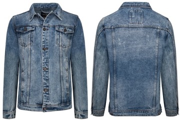 KATANA MĘSKA JEANSOWA KURTKA NIEBIESKA JEANS: XXL