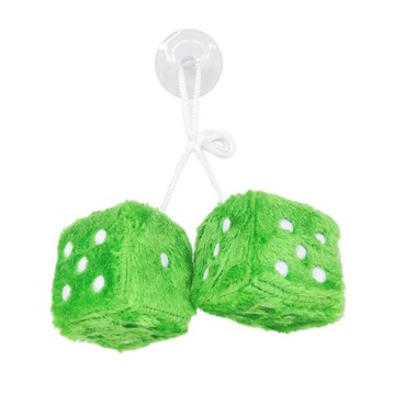 Car Hanging Furry Dice 6 cm Car Mirror green