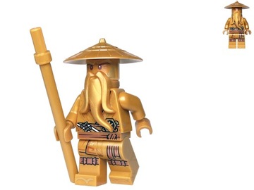 LEGO Ninjago - Złoty Sensei Wu + złota laska 71741 njo658