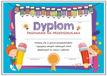 DYPLOM Pasowanie na Przedszkolaka A4 gruby papier