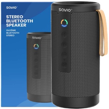 Głośnik Bluetooth STEREO 2x5W SAVIO BS-033 Bateria do 8h AUX SD TWS czarny