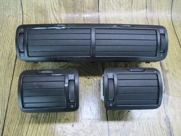 VW PASSAT B5 97-05r KRATKA DESKI NAWIEWU KOMPLET ŚRODKOWA CZARNA KRATKI