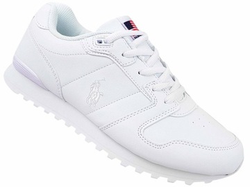 RALPH LAUREN POLO RFS11401 CLASSIC JOGGER BUTY DAMSKIE BIAŁE SKÓRZANE