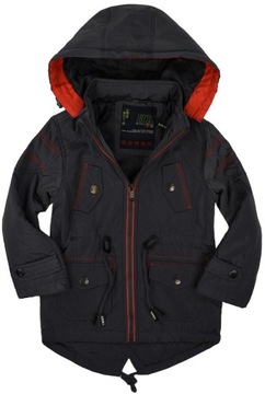 HIKIS Nowa modna Parka KURTKA Szara Jesień - 92/98