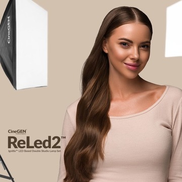Komplet lamp Oświetlenie LED 2x 100W Softbox