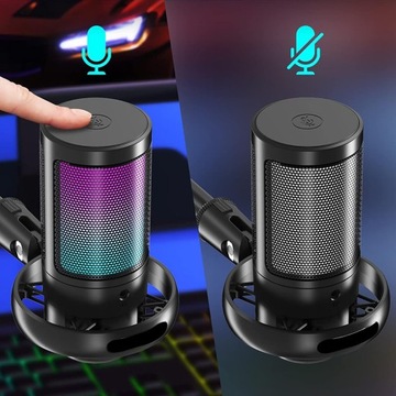 МИКРОФОН ДЛЯ КОМПЬЮТЕРА, КОНДЕНСАТОР, ИГРОВАЯ СТУДИЯ, КАРАОКЕ, USB-ФИЛЬТР