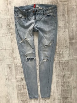 H&M SKINNY jeans DZIURY spodnie rurki 42 XL